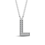 Diamond 1/20 Ct.Tw. Letter L Pendant in 10K White Gold