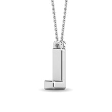 Cargar imagen en el visor de la galería, Diamond 1/20 Ct.Tw. Letter L Pendant in 10K White Gold