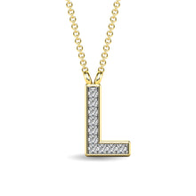 Load image into Gallery viewer, Diamond 1/20 Ct.Tw. Letter L Pendant in 10K Yellow Gold