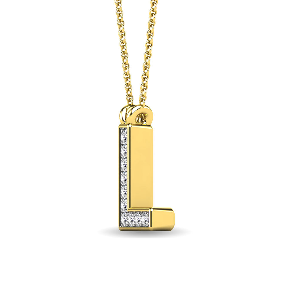 Diamond 1/20 Ct.Tw. Letter L Pendant in 10K Yellow Gold