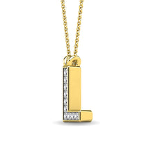 Load image into Gallery viewer, Diamond 1/20 Ct.Tw. Letter L Pendant in 10K Yellow Gold