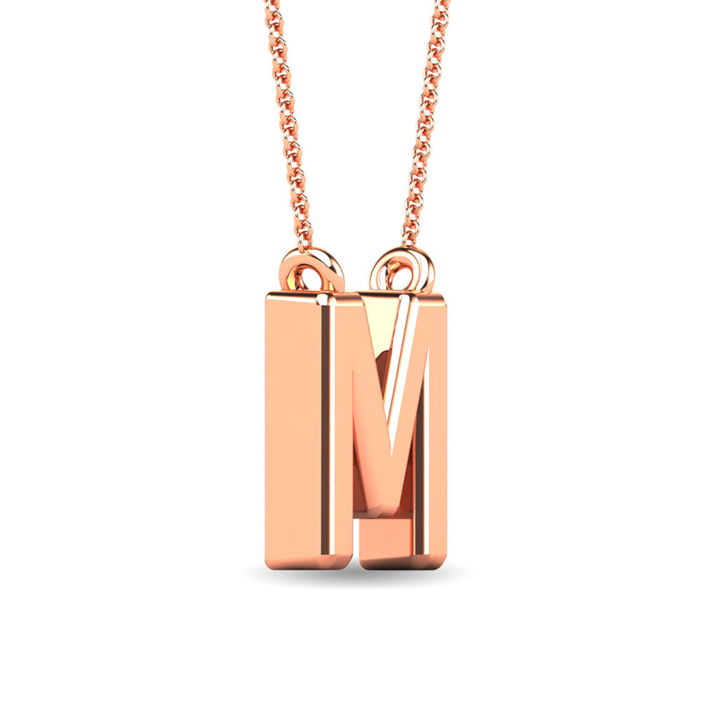 Diamond 1/20 Ct.Tw. Letter M Pendant in 10K Rose Gold