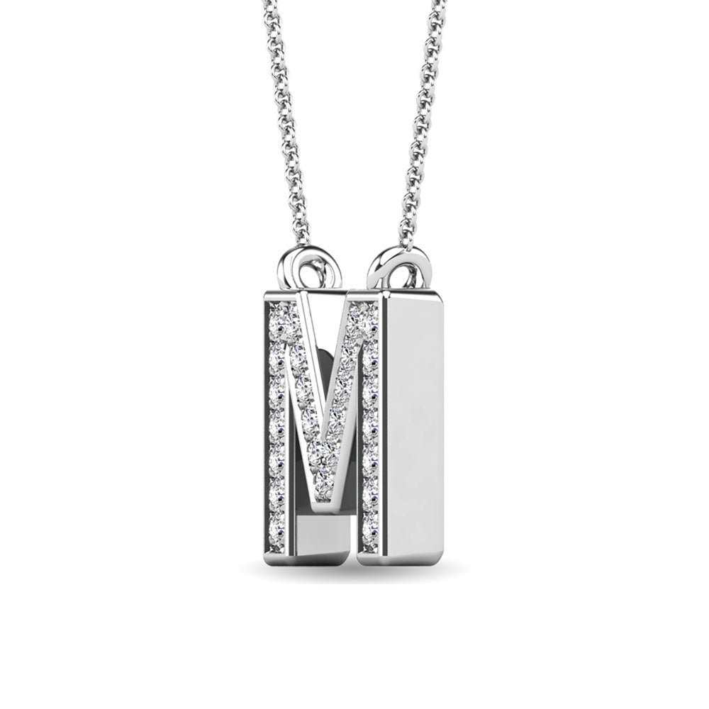 Diamond 1/20 Ct.Tw. Letter M Pendant in 10K White Gold