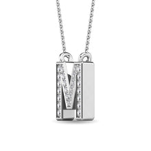 Load image into Gallery viewer, Diamond 1/20 Ct.Tw. Letter M Pendant in 10K White Gold