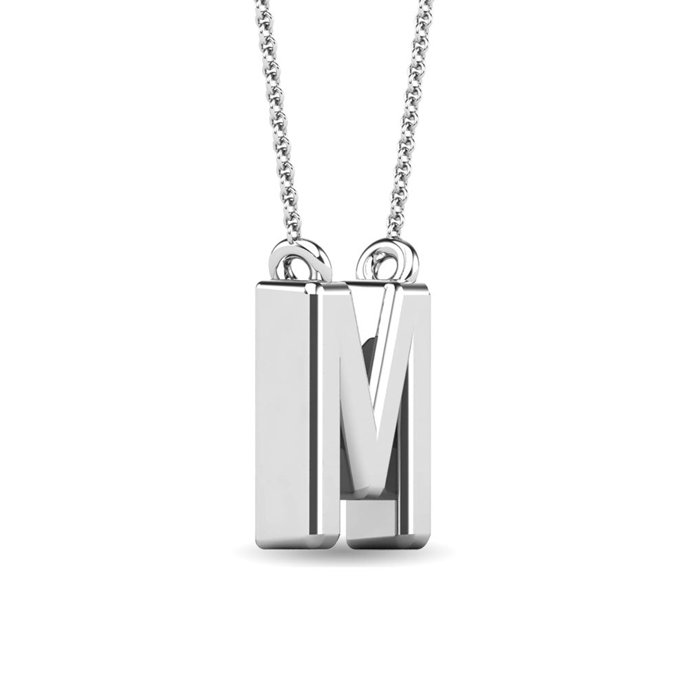 Diamond 1/20 Ct.Tw. Letter M Pendant in 10K White Gold