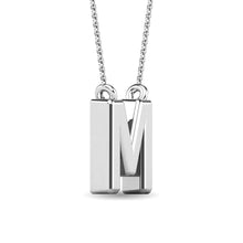 Load image into Gallery viewer, Diamond 1/20 Ct.Tw. Letter M Pendant in 10K White Gold