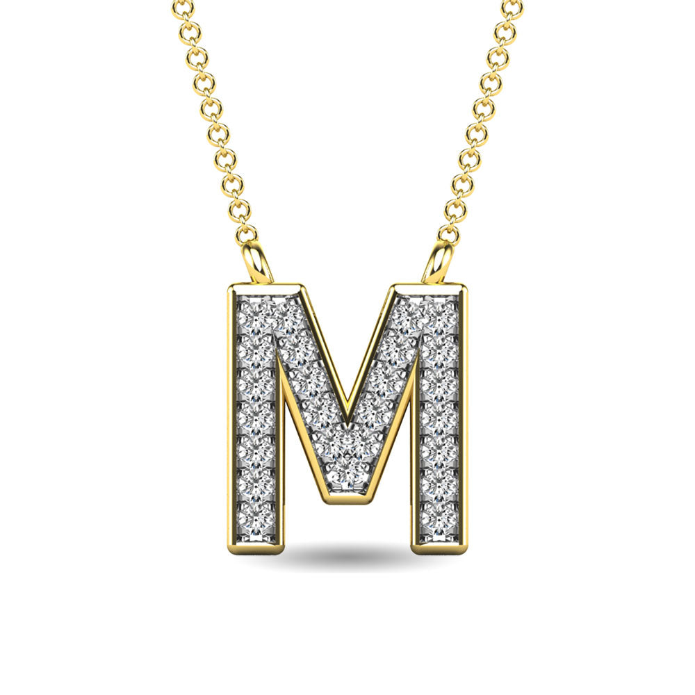 Diamond 1/20 Ct.Tw. Letter M Pendant in 10K Yellow Gold