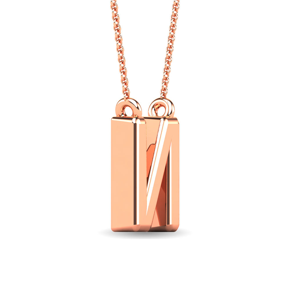 Diamond 1/20 Ct.Tw. Letter N Pendant in 10K Rose Gold