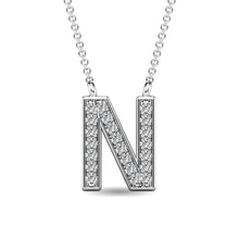 Cargar imagen en el visor de la galería, Diamond 1/20 Ct.Tw. Letter N Pendant in 10K White Gold