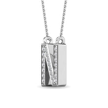 Load image into Gallery viewer, Diamond 1/20 Ct.Tw. Letter N Pendant in 10K White Gold