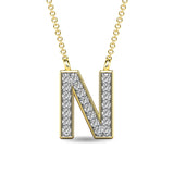 Diamond 1/20 Ct.Tw. Letter N Pendant in 10K Yellow Gold