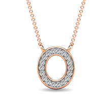 Load image into Gallery viewer, Diamond 1/20 Ct.Tw. Letter O Pendant in 10K Rose Gold