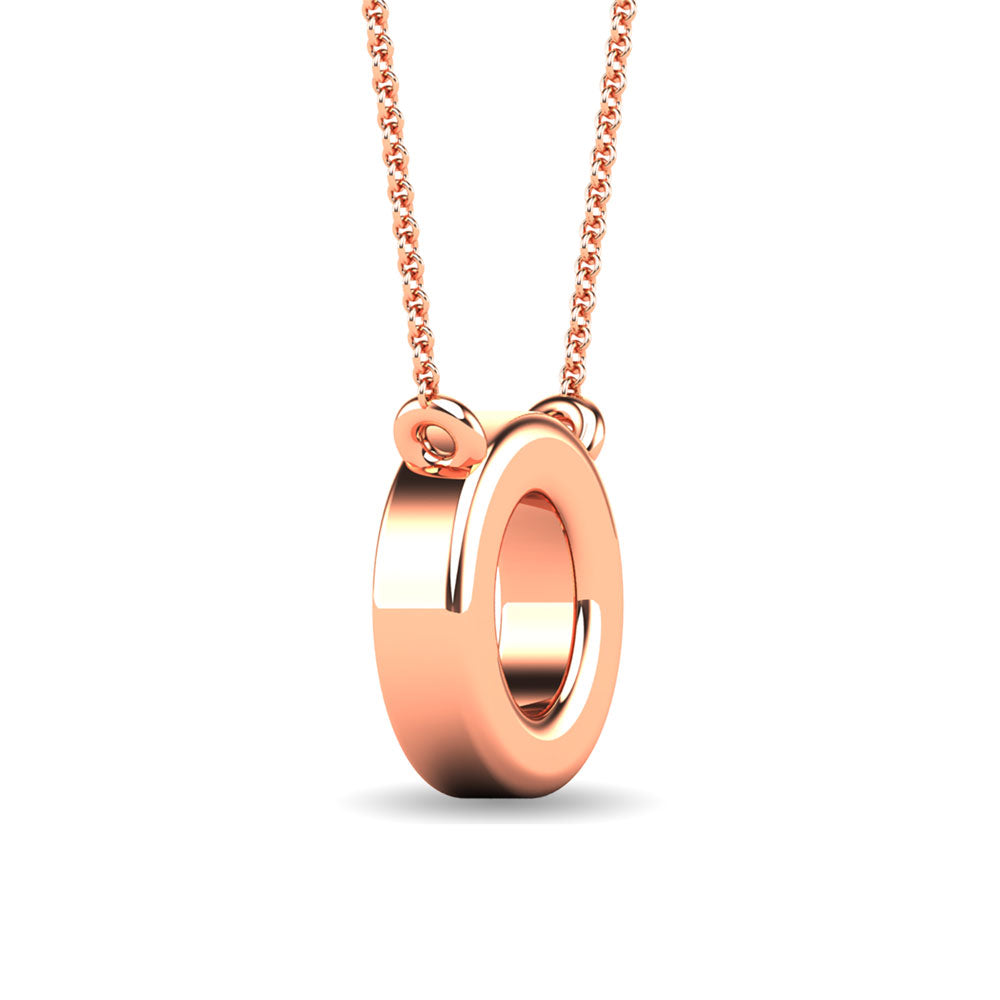 Diamond 1/20 Ct.Tw. Letter O Pendant in 10K Rose Gold