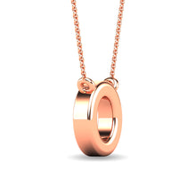 Load image into Gallery viewer, Diamond 1/20 Ct.Tw. Letter O Pendant in 10K Rose Gold