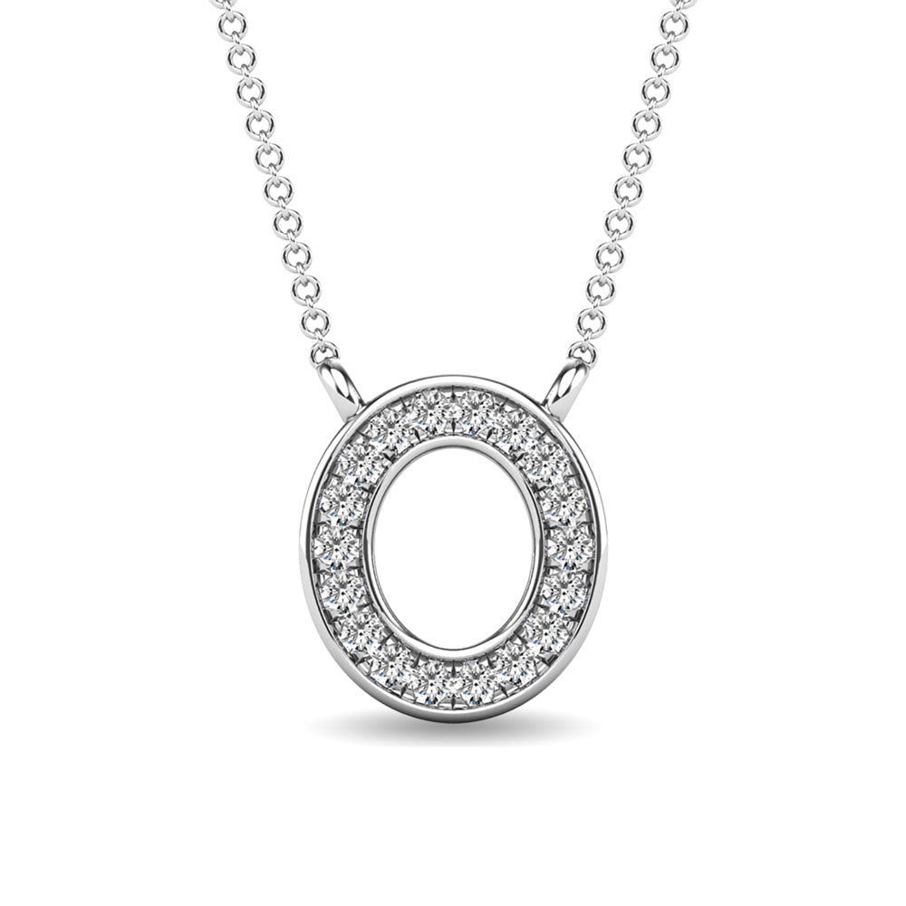 Diamond 1/20 Ct.Tw. Letter O Pendant in 10K White Gold