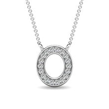 Cargar imagen en el visor de la galería, Diamond 1/20 Ct.Tw. Letter O Pendant in 10K White Gold