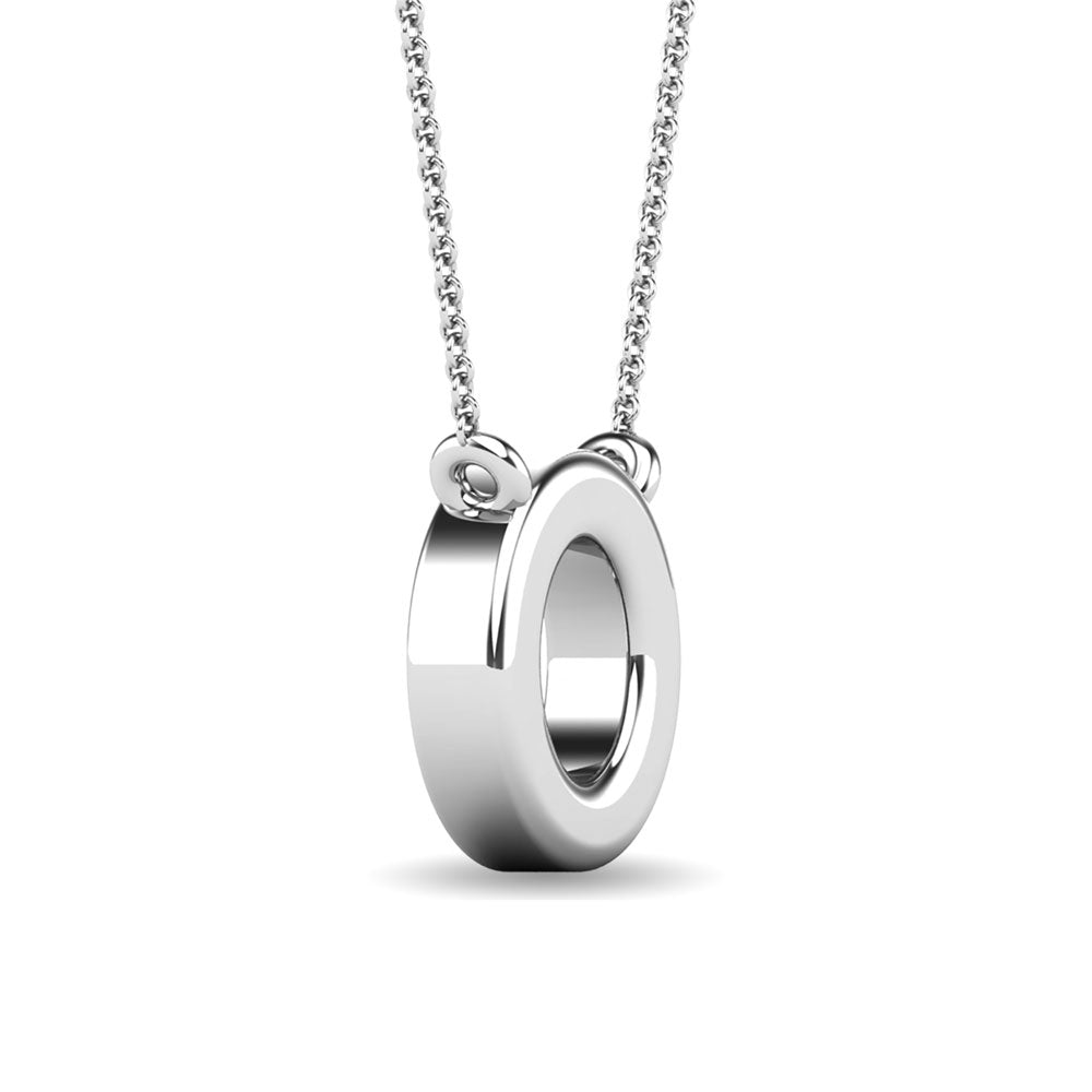 Diamond 1/20 Ct.Tw. Letter O Pendant in 10K White Gold