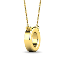 Load image into Gallery viewer, Diamond 1/20 Ct.Tw. Letter O Pendant in 10K Yellow Gold