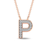 Diamond 1/20 Ct.Tw. Letter P Pendant in 10K Rose Gold