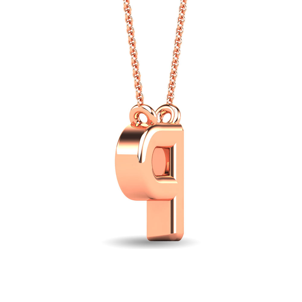 Diamond 1/20 Ct.Tw. Letter P Pendant in 10K Rose Gold