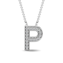 Load image into Gallery viewer, Diamond 1/20 Ct.Tw. Letter P Pendant in 10K White Gold