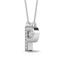 Load image into Gallery viewer, Diamond 1/20 Ct.Tw. Letter P Pendant in 10K White Gold