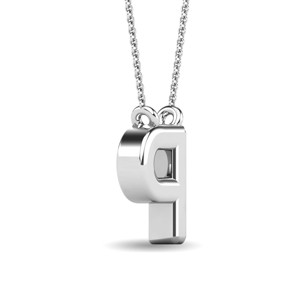 Diamond 1/20 Ct.Tw. Letter P Pendant in 10K White Gold