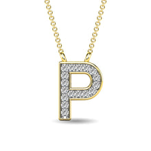 Load image into Gallery viewer, Diamond 1/20 Ct.Tw. Letter P Pendant in 10K Yellow Gold