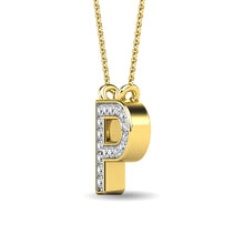 Load image into Gallery viewer, Diamond 1/20 Ct.Tw. Letter P Pendant in 10K Yellow Gold