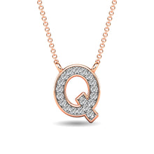 Cargar imagen en el visor de la galería, Diamond 1/20 Ct.Tw. Letter Q Pendant in 10K Rose Gold