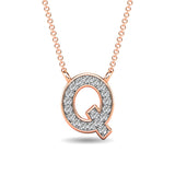 Diamond 1/20 Ct.Tw. Letter Q Pendant in 10K Rose Gold