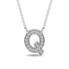 Cargar imagen en el visor de la galería, Diamond 1/20 Ct.Tw. Letter Q Pendant in 10K White Gold