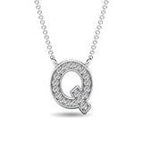 Diamond 1/20 Ct.Tw. Letter Q Pendant in 10K White Gold