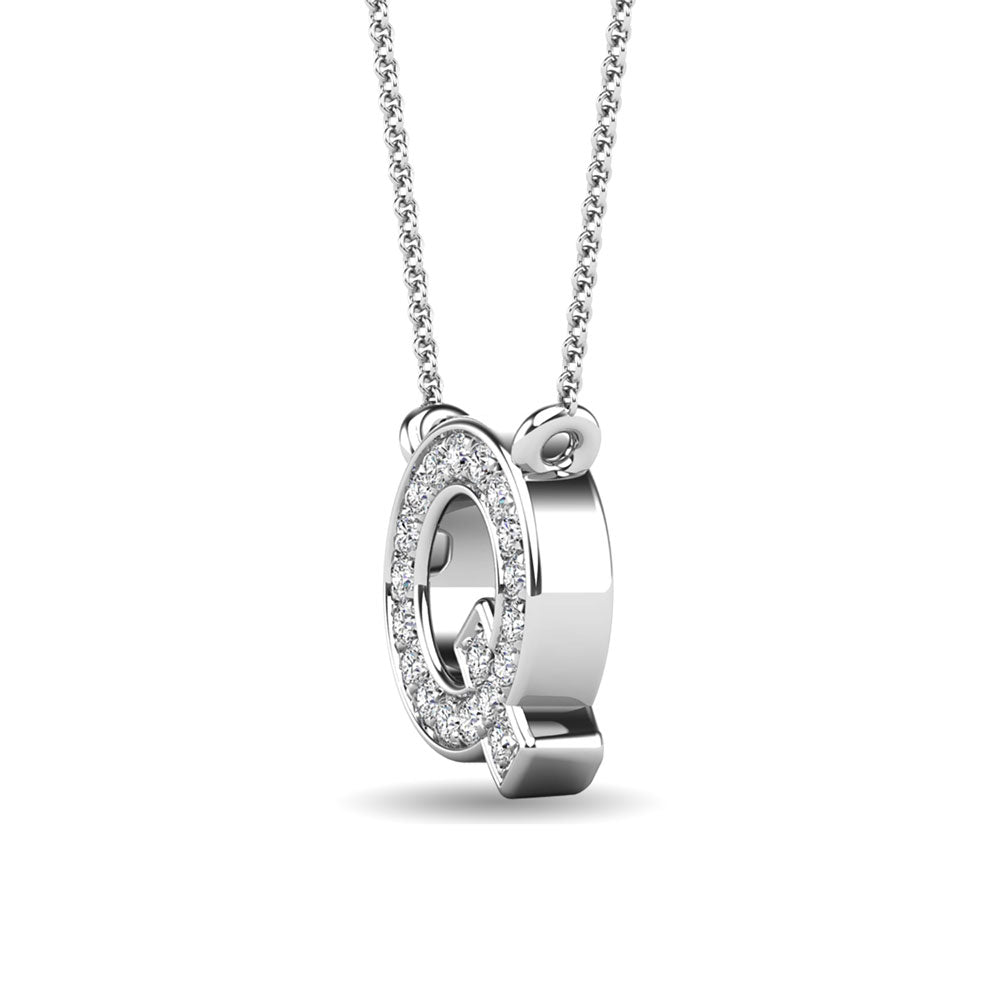 Diamond 1/20 Ct.Tw. Letter Q Pendant in 10K White Gold