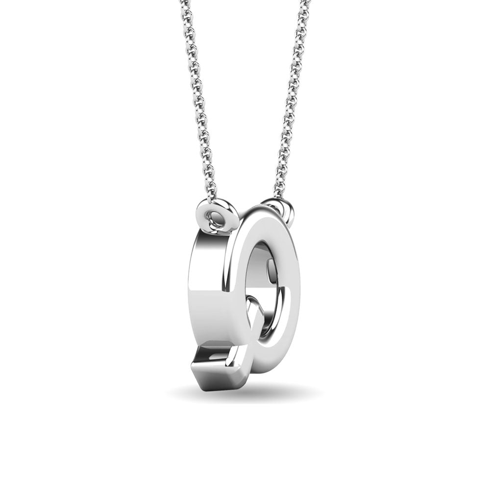 Diamond 1/20 Ct.Tw. Letter Q Pendant in 10K White Gold