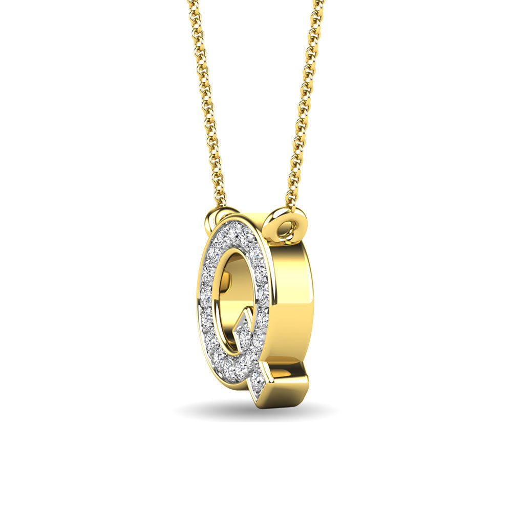 Diamond 1/20 Ct.Tw. Letter Q Pendant in 10K Yellow Gold