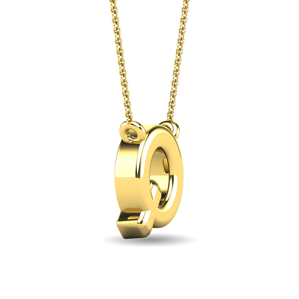 Diamond 1/20 Ct.Tw. Letter Q Pendant in 10K Yellow Gold