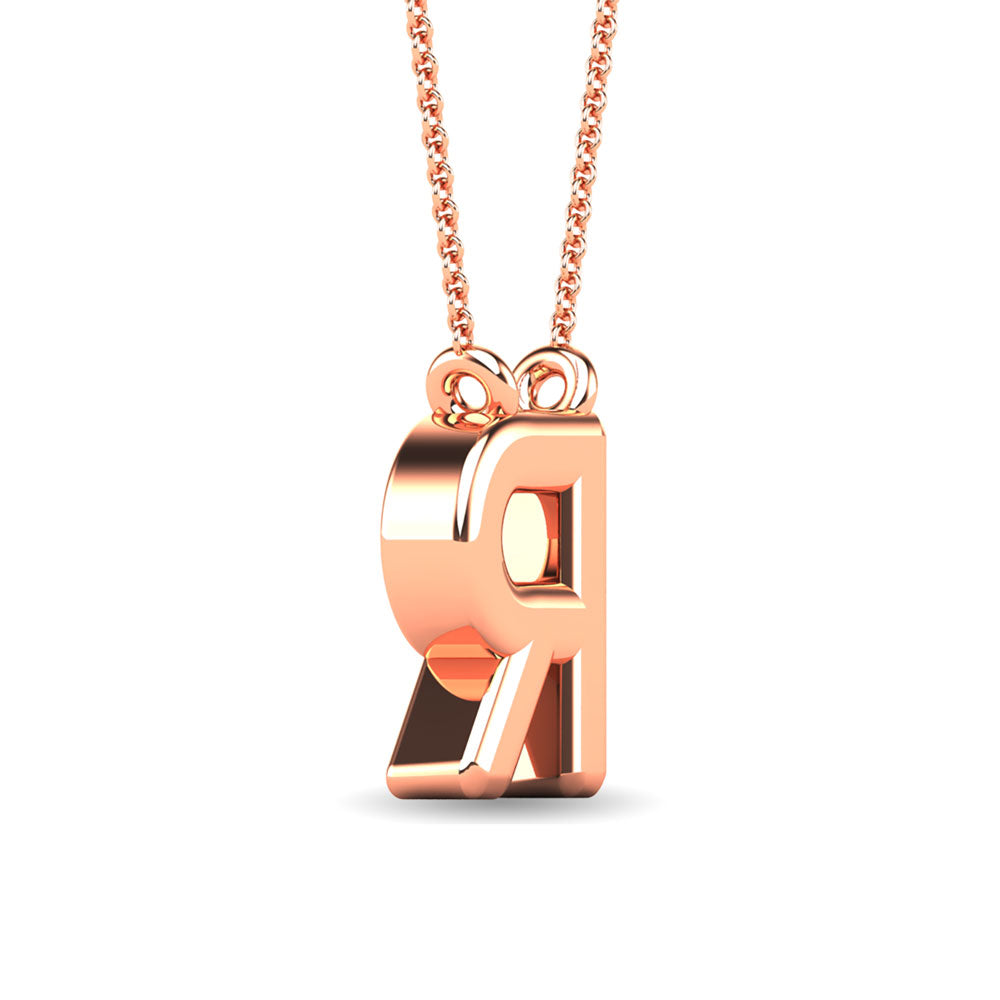 Diamond 1/20 Ct.Tw. Letter R Pendant in 10K Rose Gold