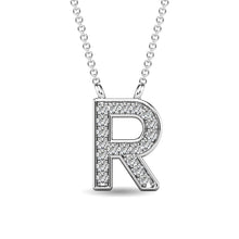 Load image into Gallery viewer, Diamond 1/20 Ct.Tw. Letter R Pendant in 10K White Gold