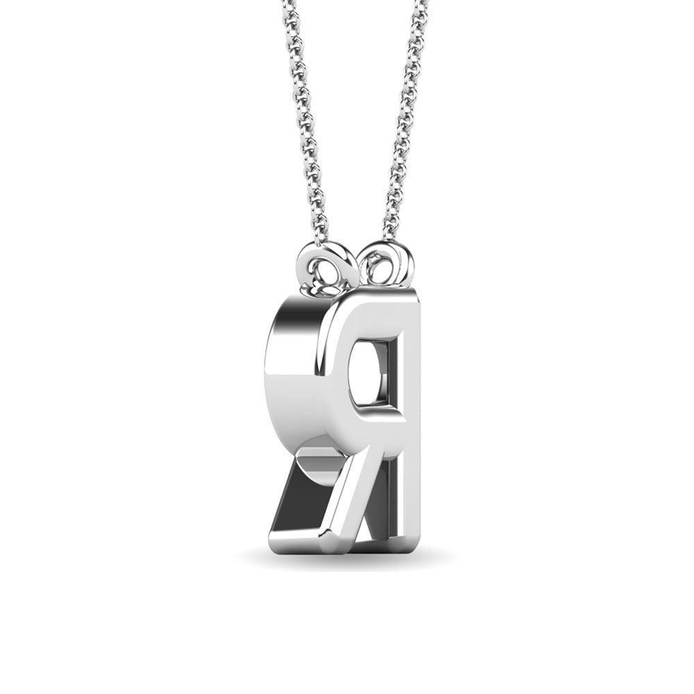 Diamond 1/20 Ct.Tw. Letter R Pendant in 10K White Gold