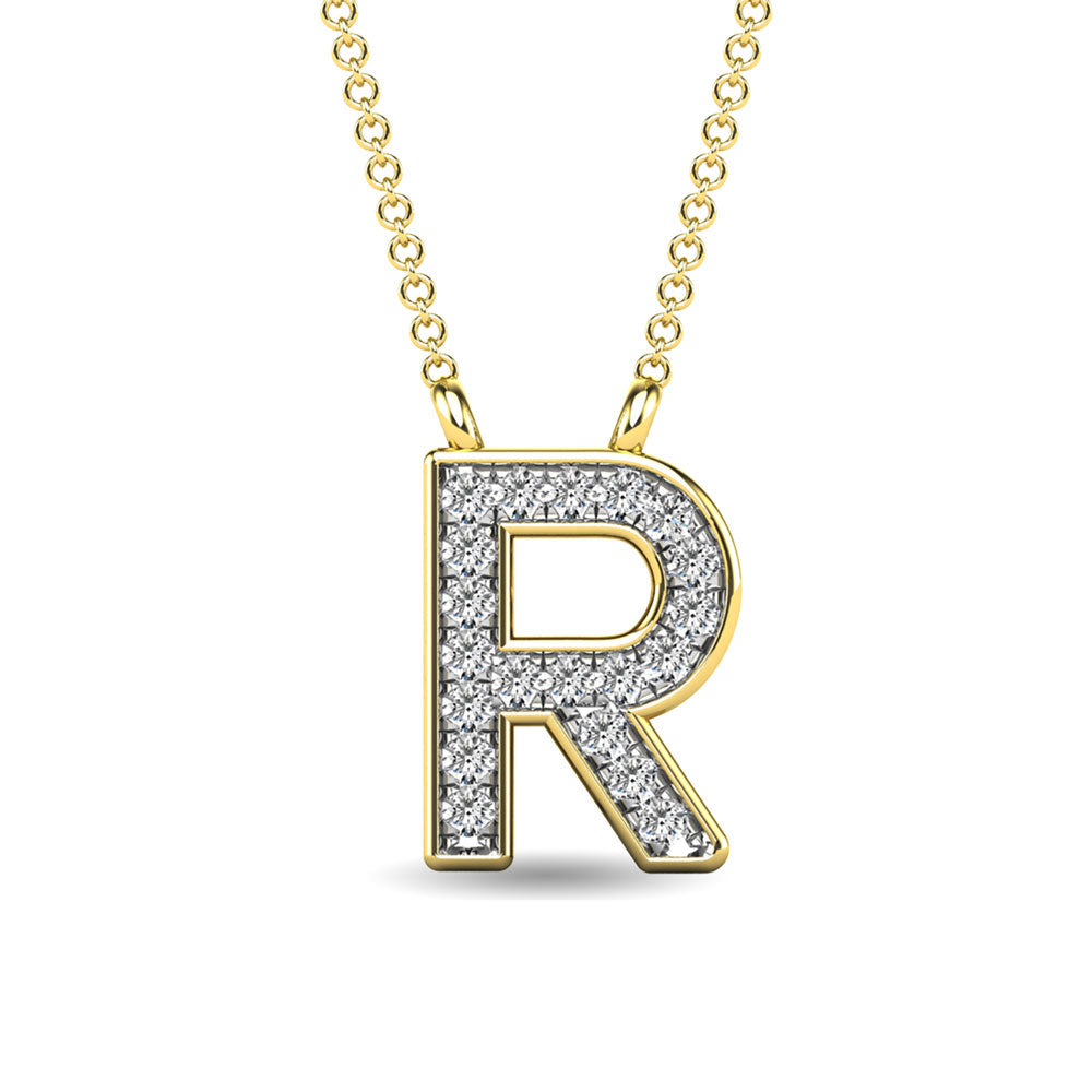 Diamond 1/20 Ct.Tw. Letter R Pendant in 10K Yellow Gold