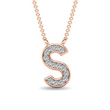 Diamond 1/20 Ct.Tw. Letter S Pendant in 10K Rose Gold