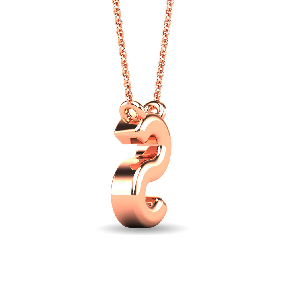 Diamond 1/20 Ct.Tw. Letter S Pendant in 10K Rose Gold