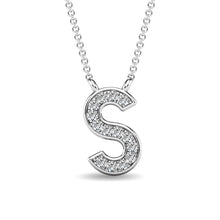 Cargar imagen en el visor de la galería, Diamond 1/20 Ct.Tw. Letter S Pendant in 10K White Gold