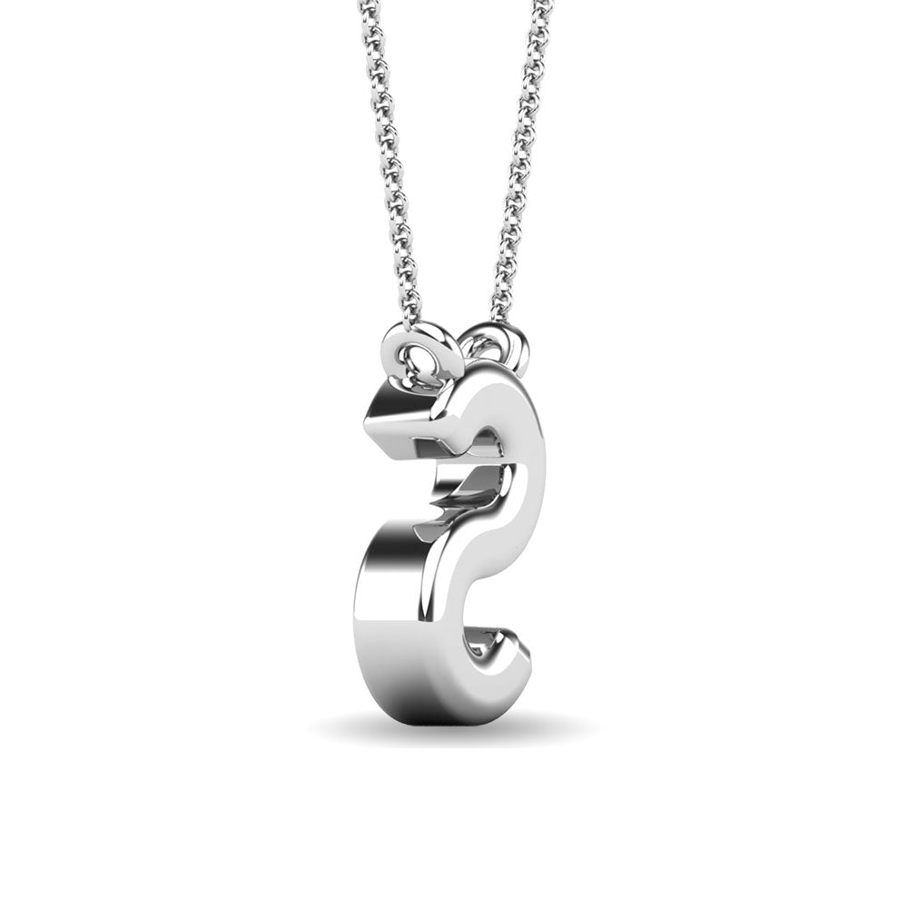 Diamond 1/20 Ct.Tw. Letter S Pendant in 10K White Gold