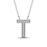 Diamond 1/20 Ct.Tw. Letter T Pendant in 10K White Gold