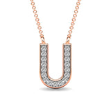 Diamond 1/20 Ct.Tw. Letter U Pendant in 10K Rose Gold