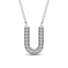 Load image into Gallery viewer, Diamond 1/20 Ct.Tw. Letter U Pendant in 10K White Gold