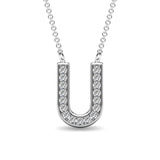 Diamond 1/20 Ct.Tw. Letter U Pendant in 10K White Gold