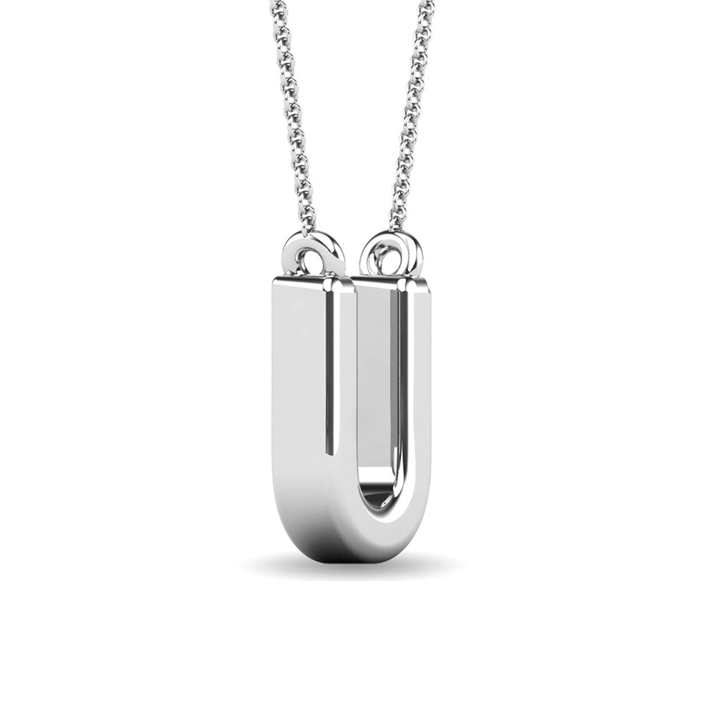 Diamond 1/20 Ct.Tw. Letter U Pendant in 10K White Gold